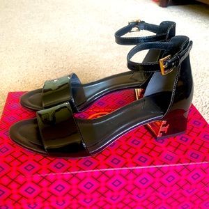 Tory Burch Black Patent Leather Sandals